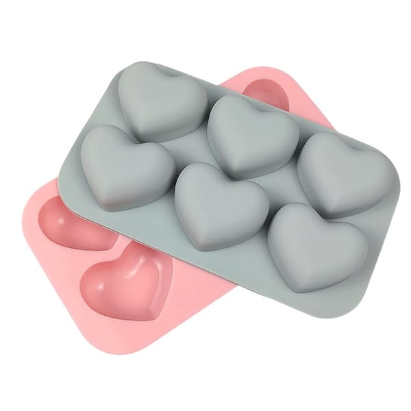 1 st 6-håls silikonform för kakor 3D kärlekspersika form DIY B Gray