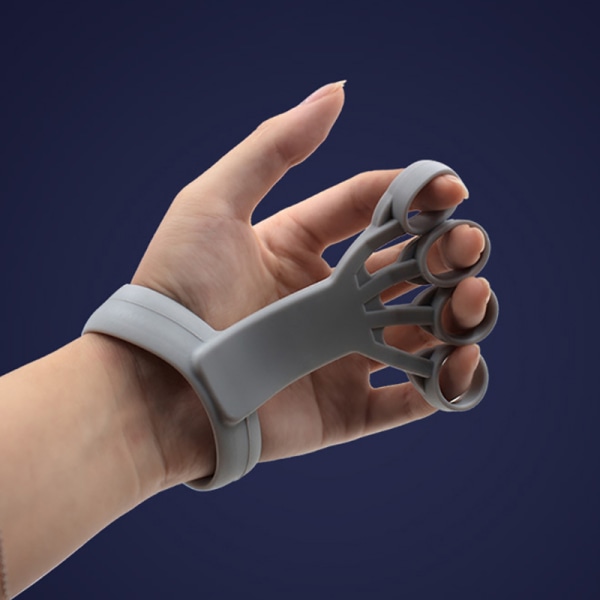 Silikongrepsenhet Fingertreningsbår Artritt Hånd G Light gray