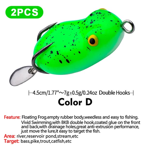 2 st 7g 4,5 cm Mini Thunder Frog Roadbait Simulering Roadbait Så A4