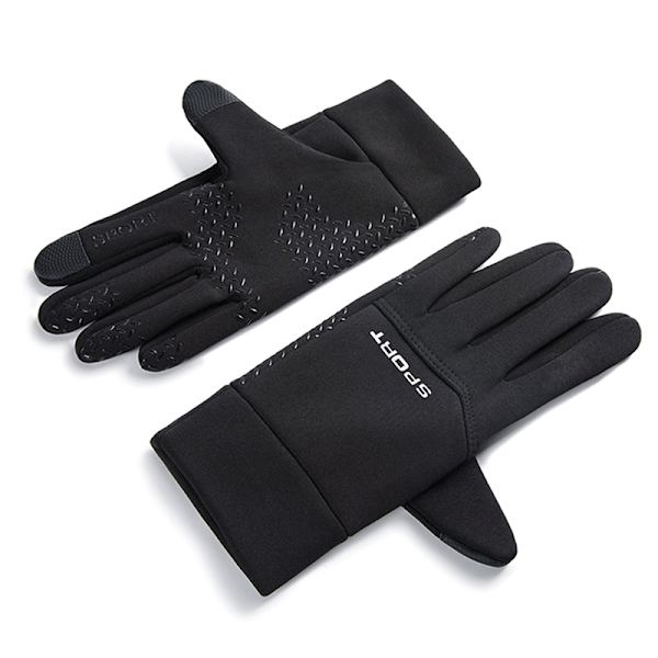 Varma vinterhandskar för Touch Vindtäta handskar Motorcykelåkning Black-XL