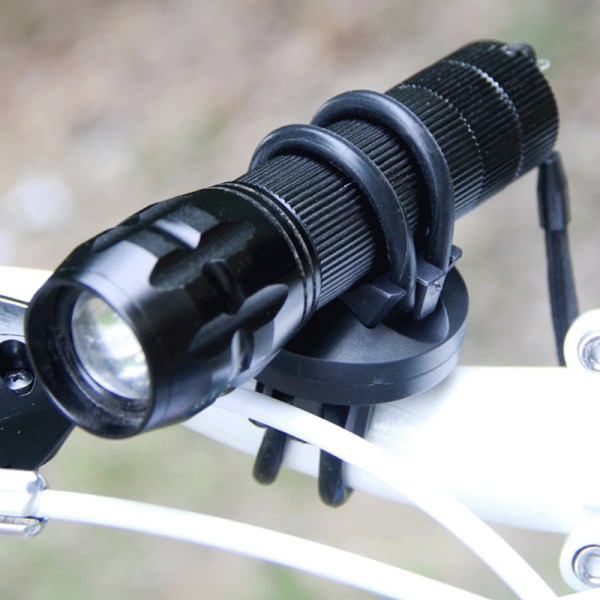 360° rotasjon Sykkel Sykkellampe LED Lommelykt Bracket Clip Bic Black