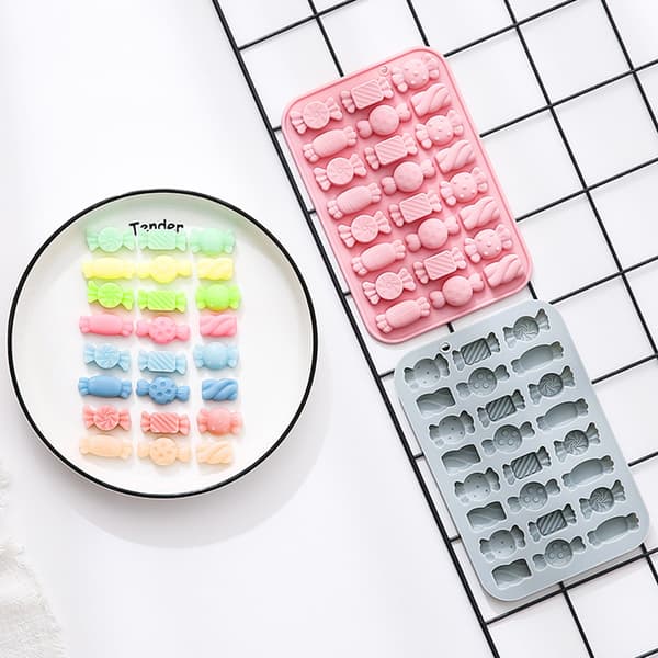 24 hulrum forskellige slik silikoneforme fondant chokoladeform Blue
