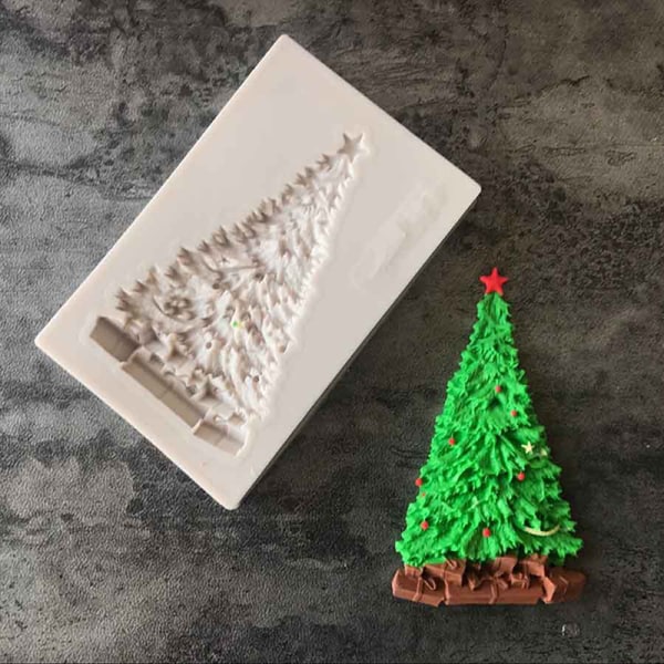 Xmas Tree Silikone Fondant Form Kage Decor Sugar Chocolate Bak