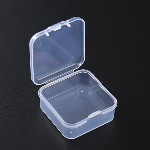 2 stk. gennemsigtig opbevaringsboks i plast til småting 2PCS