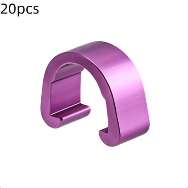20 stk. cykelbremsekabelhusclips i legering, guidebremsekabel C-c Purple