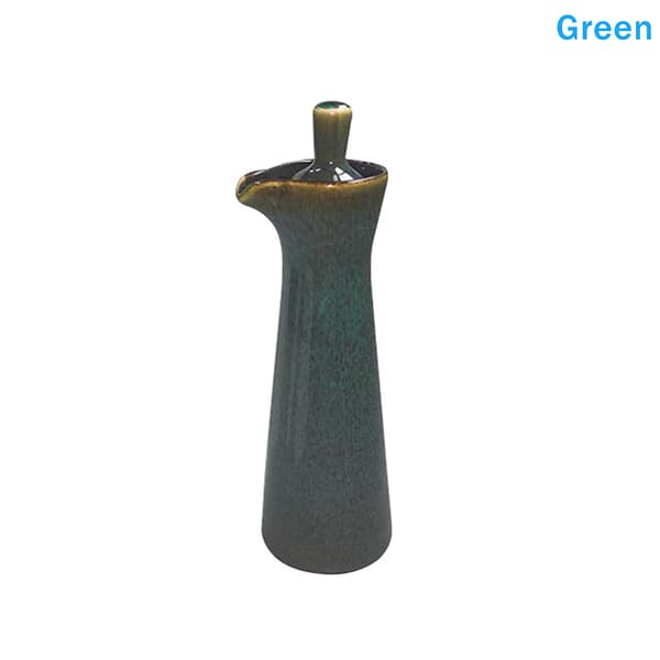 Krydder- og kondimentvæskebeholder Keramisk olivenoljedispenser Green