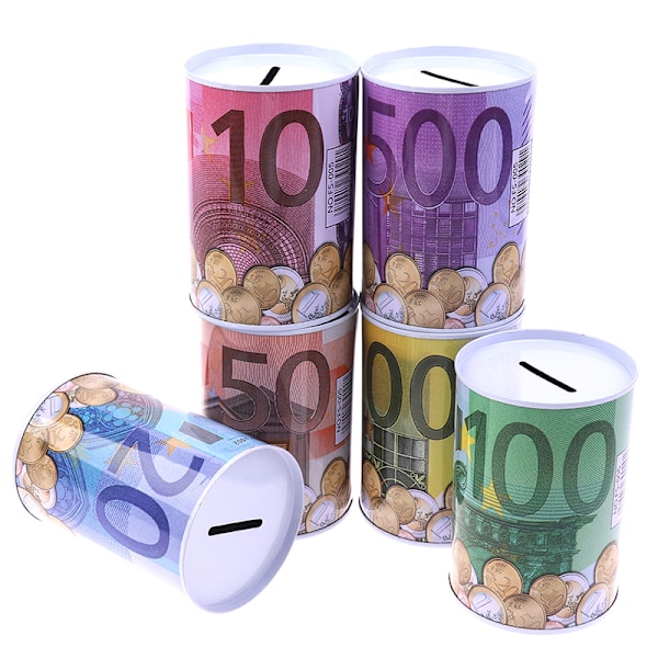 1 st Euro Dollar Sparbössa Säker Cylinder Spargris Banker För Co