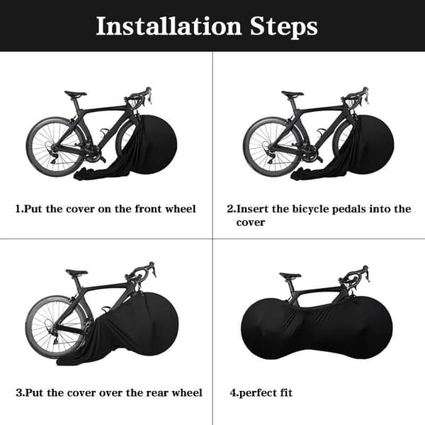 Cykelöverdrag Cykelskyddsutrustning Anti-dammhjul Black