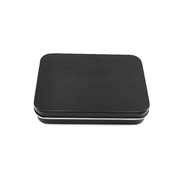 Survival Kit Small Tom Metal Tin Sølv Sort Flip Opbevaring Bo Black