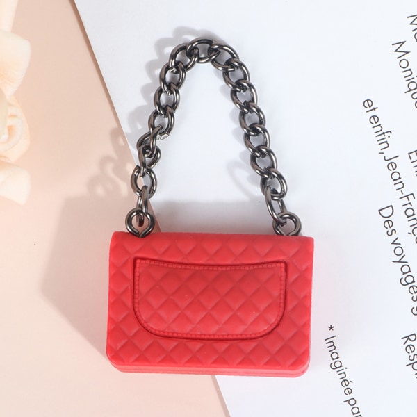 1 stk Kædepakke Dukketaske Miniature Shopping Håndtaske Model til D Red