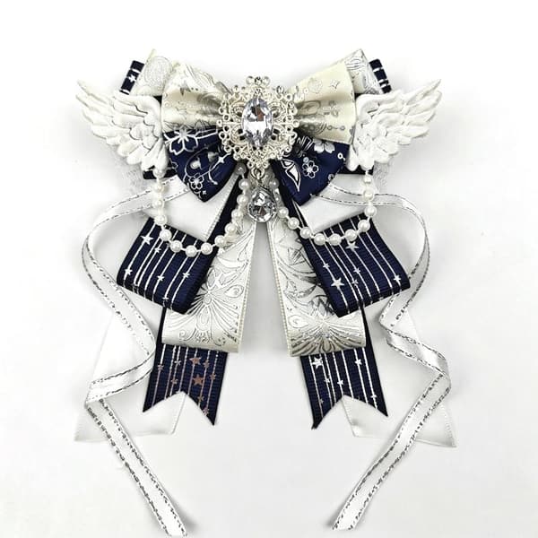 3D Vinge Rhinestone Rosettprydnad Glänsande Band Rosettdekor DIY Hand Navy blue