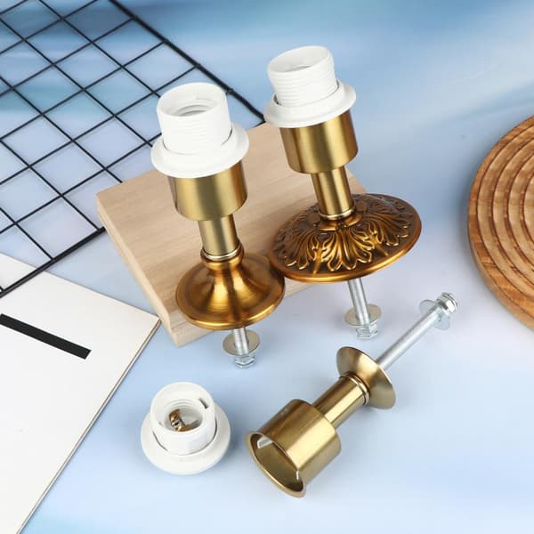 Bordlampeholder Fast Base E27 Skruelampe Mund Jern DIY Lys A3