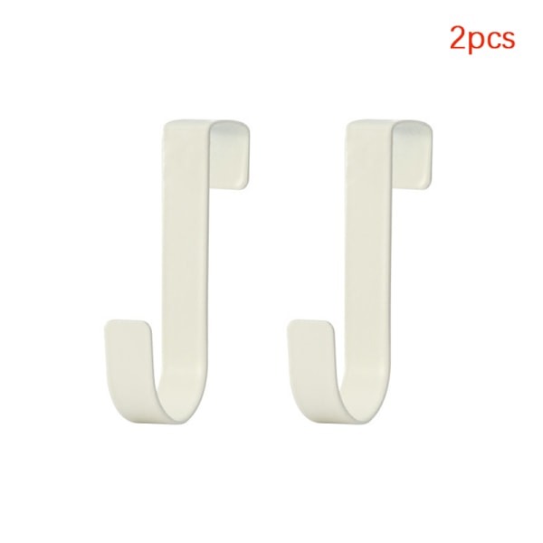 2pcs S-Shaped Stainless Steel Hook Behind Kitchen Cabinet Door White