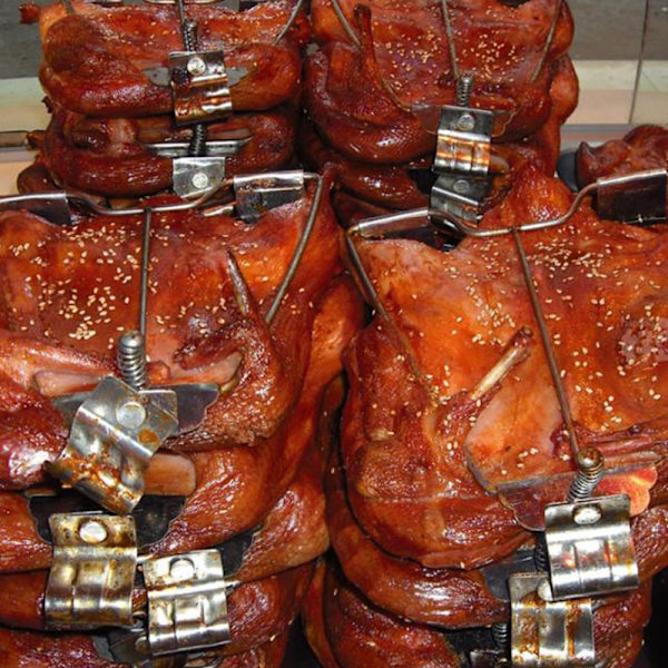 Roast Duck Clip Krokbeslag for grill Vertikal spyd Trav 48cm