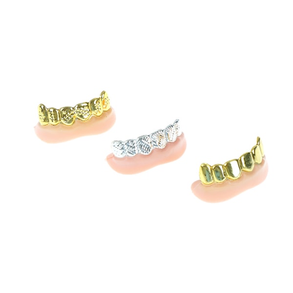 1 stk. Bling Grillz   Bulk Halloween Fødselsdagsfest Guld Sølv