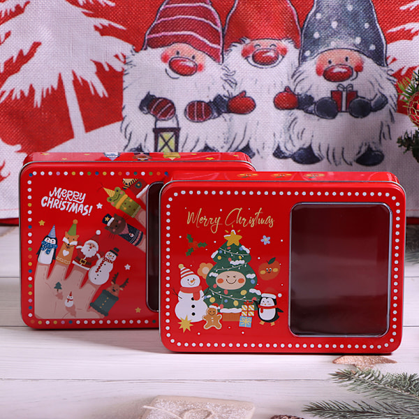 Julegaveboks i tinnplate, rektangulær, med julemotiv B C
