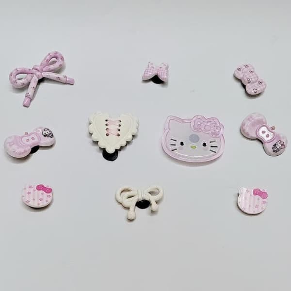 10 st kristall Hello Kitty rosett skoberlocker set e tecknad plast