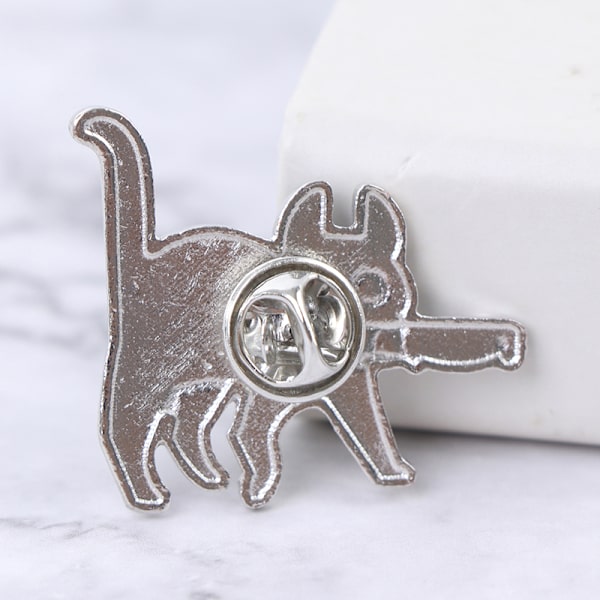 Sarjakuva Creative Black Cat Modeling Pop Emali Pin rintamerkit