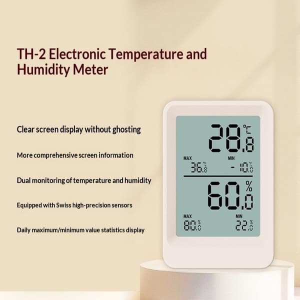 Högprecisions elektronisk väggmonterad LCD-temperaturfuktighet A1