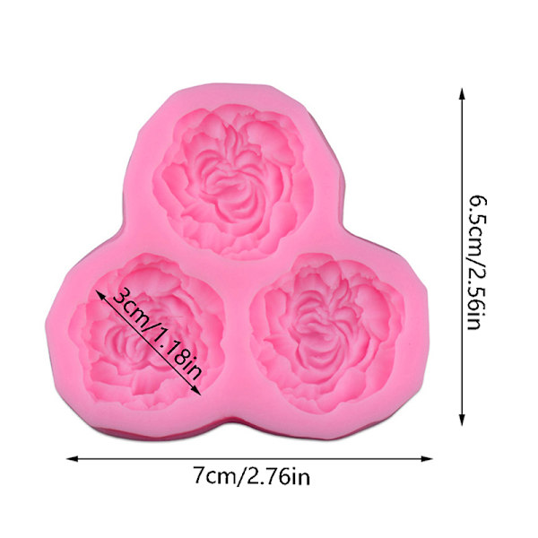 Peonblomst Silikonform Bryllupskake Topper Fondantkake