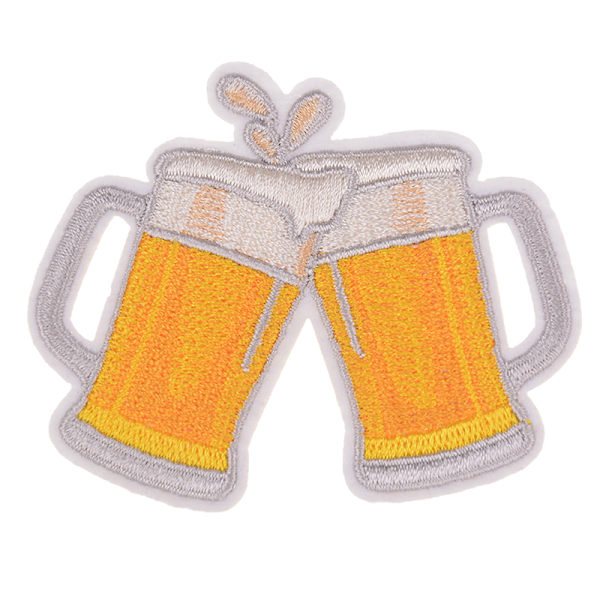 diy embroidery beer badge iron on patch for clothes stickers fa