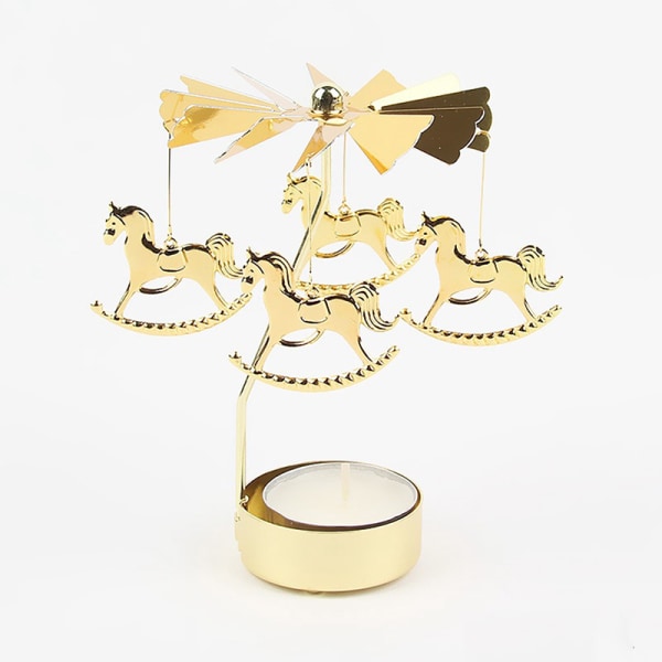 Julelysestaker Romantisk Spinning Carrousel Tea Light Xm Carousel