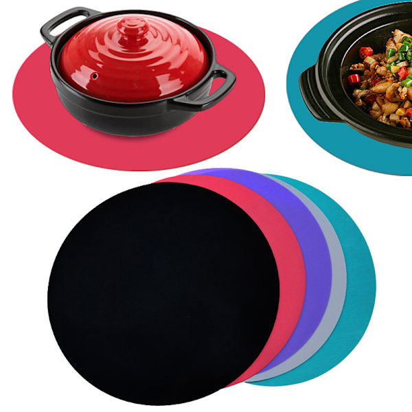30 cm blød non-stick rund mikrobølgemåtte Friture Pad Modstandsdygtig Sil Gray