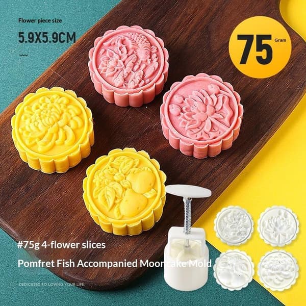 1 set DIY Mooncake-form i plast, handpressad bakverksform för mungbönor A10