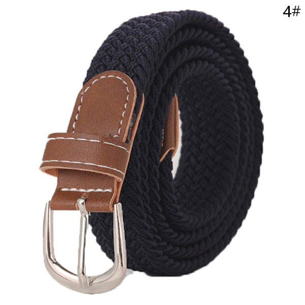 Beltevevd lerretsbelte Metallspenne Herre Dame Elastisk flettet B 4#
