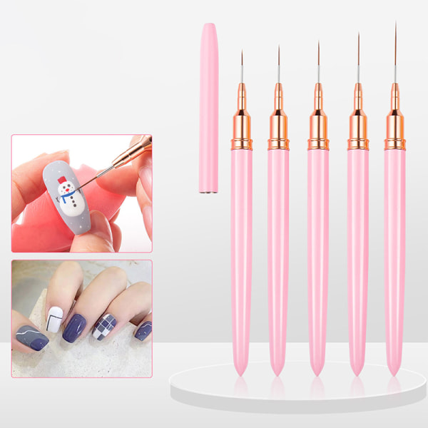 1 kpl Nail Art Liner Brush Pen Salon, jossa käytetään nylon hiusharjoja Ma 25mm