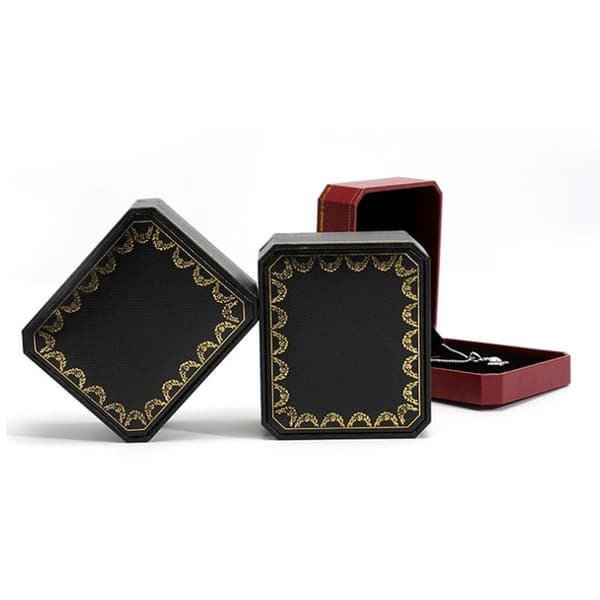 Halsband Display Box Sammet Foder Elegant Hänge Förvaringsfodral C Red