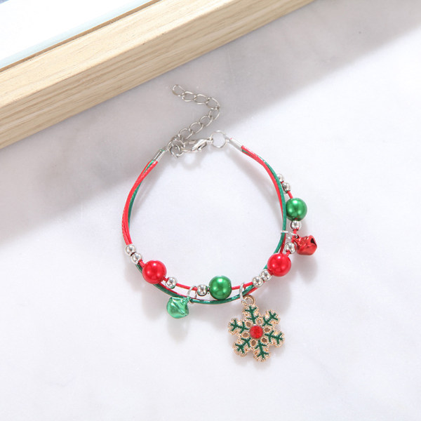 Christmas Series Handmade Beaded Bells Armband for Women Sant A2