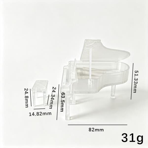 Miniatyr Transparent Pianostol Kit Prydnad 1/12 Dockhus S