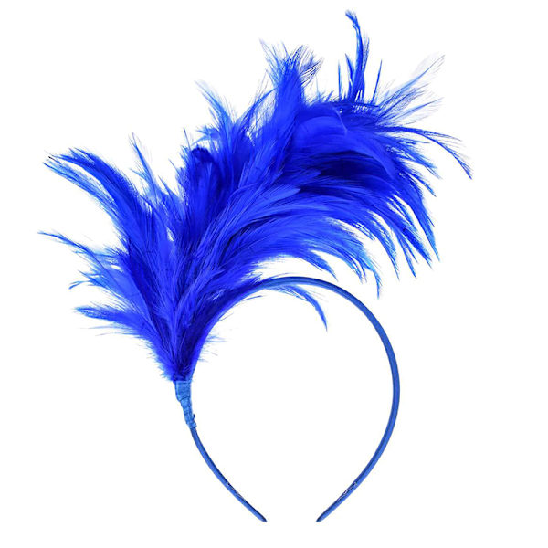Fjäder Hårband Carnival Party Head Dekoration Dans Performan Blue