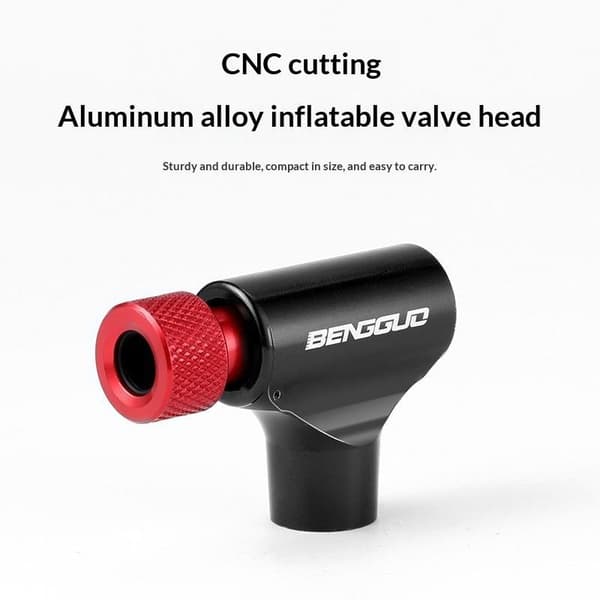 Cykel CO2-pump Handcykeldäckslangpump Aluminiumlegering Black