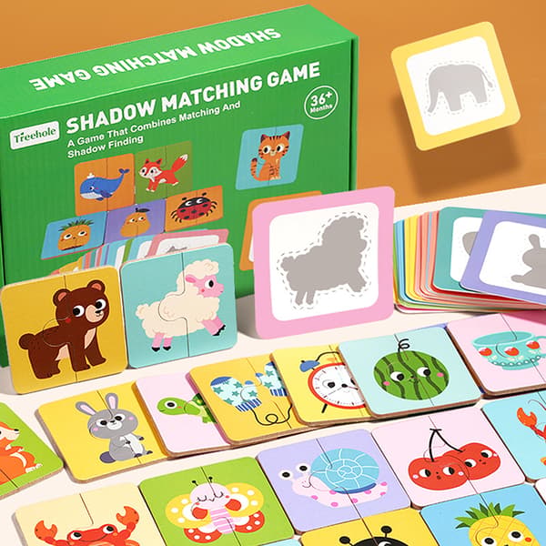 Formmatchande brädspel i trä Hitta skuggmatchade bilder Blo Multicolor