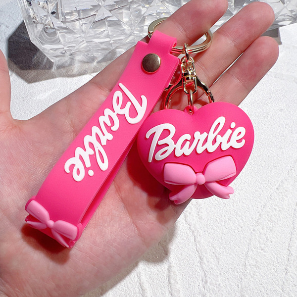 Vaaleanpunainen Barbie-avainnippu nukkeriipus Love Key Ring case A