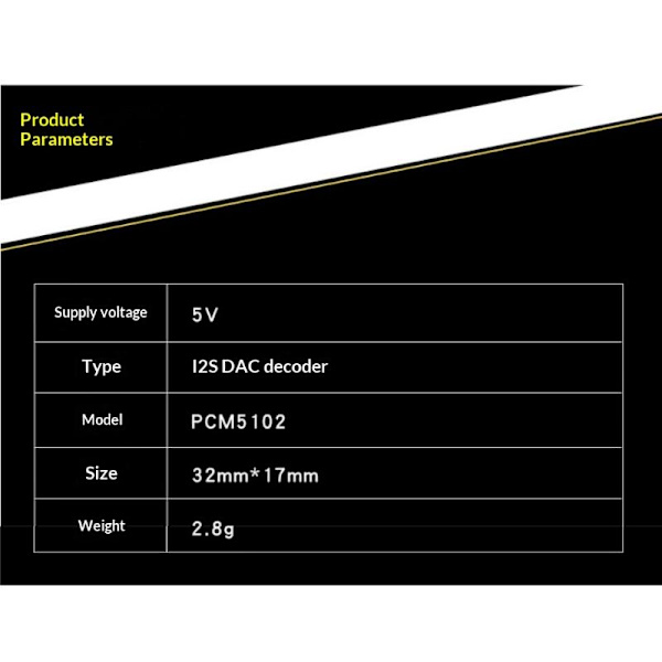 PCM5102A Grensesnitt I2S DAC Dekoder GY-PCM5102 I2S Spiller Modul A1