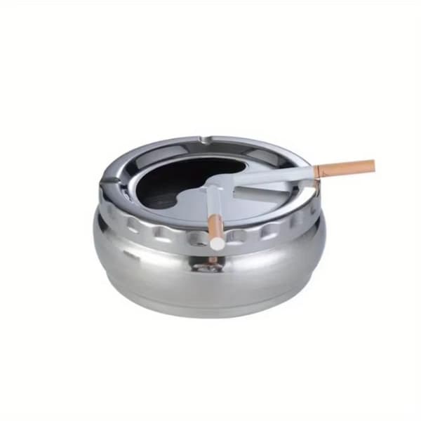 Askebeger i rustfritt stål med vindtett lokk, rustfritt design 3 Silver 14cm