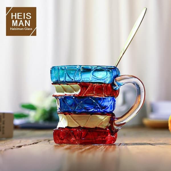 Målad bokmugg 11oz Nyhet 3d Målade böcker Kaffemugg Unik A1