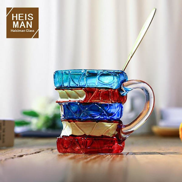 Målad bokmugg 11oz Nyhet 3d Målade böcker Kaffemugg Unik A4