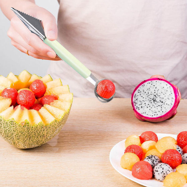 Dobbelthodet fruktfat i rustfritt stål med kulegraver korrugert Pink