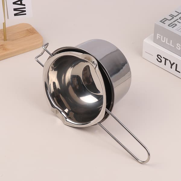 Smeltegryte for stearinlys med rustfri stålgryte for smelting av sjokolade Silver
