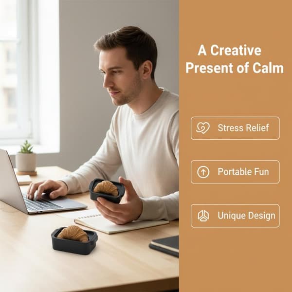 3D-printad Croissant-simulering Stressavlastande Leksaker Nyckelring