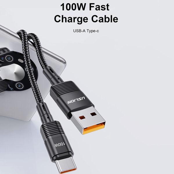 100W USB C-kabel Type C Hurtigopladningsledning 7A USB C-dataledning T Red 0.3M