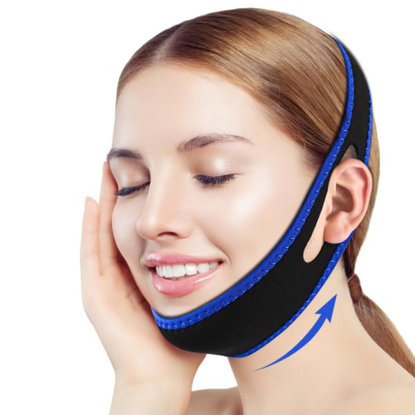 Anti Snore Chin Strap Nylon Elastisk Andas Anti Snoring Chi Black