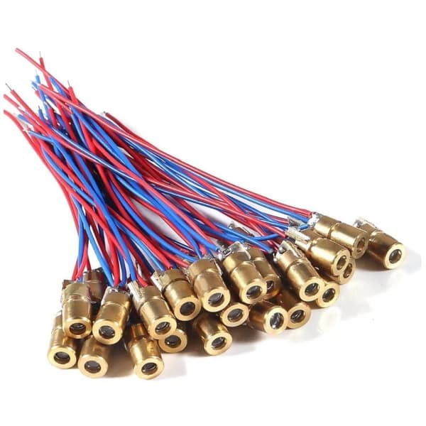 10 stk. justerbar mini-pointerdiode RØD prik-diodkredsløb kobber 3V10PCS