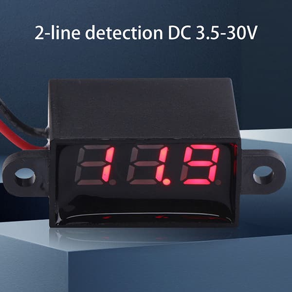 DC 3.0V-30.0V 12V LED-display Digital Bilvoltmeter Fordon Yellow