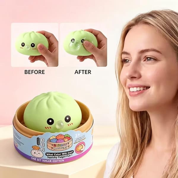 Dumpling Blow Bubbles Leketøy Dumpling Squishies Med Steamer Fidg 1pc