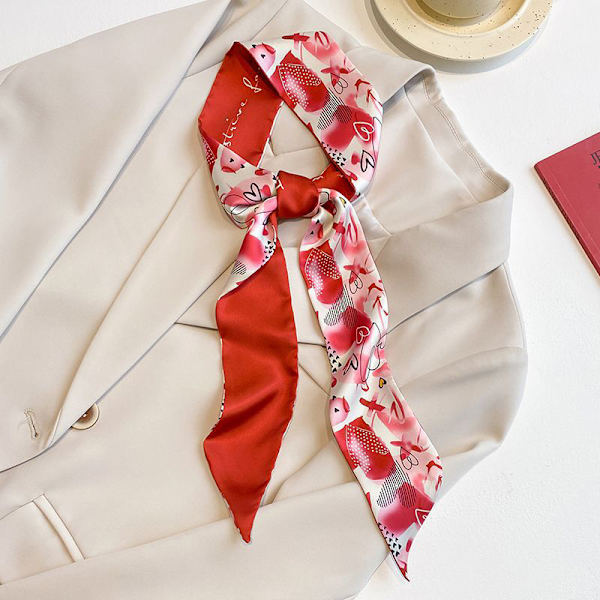 Printed liten sidenscarf n Summer Multifunctional Long Si A1
